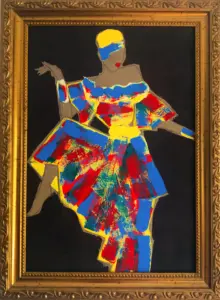 Tanz in gelb rot blau